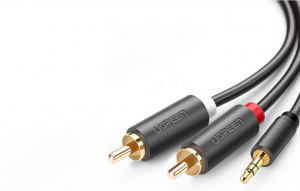 UGREEN AV102  Jack 3,5 mm --> 2x RCA Cinch kábel 1m fekete (10772)